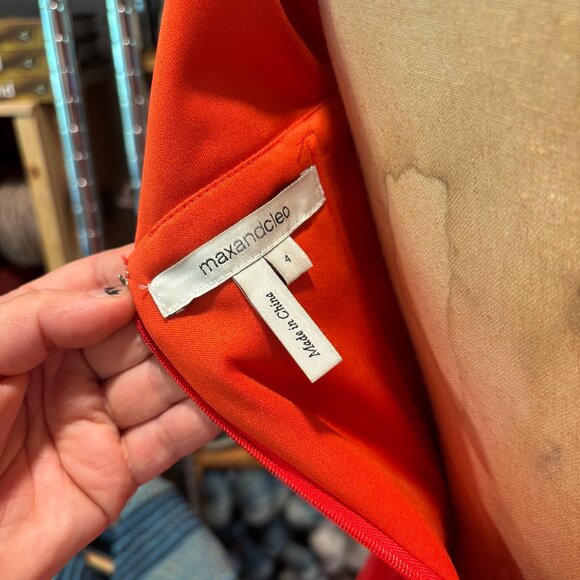 Max & Cleo Size 4 Red Cocktail Dress - Picture 4 of 7